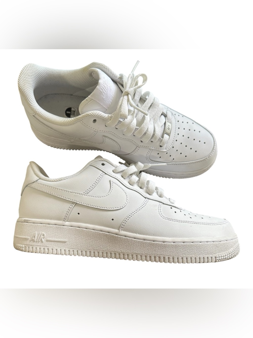 Size 8 - Nike Air Force 1 '07 Low Triple White preowned with box.